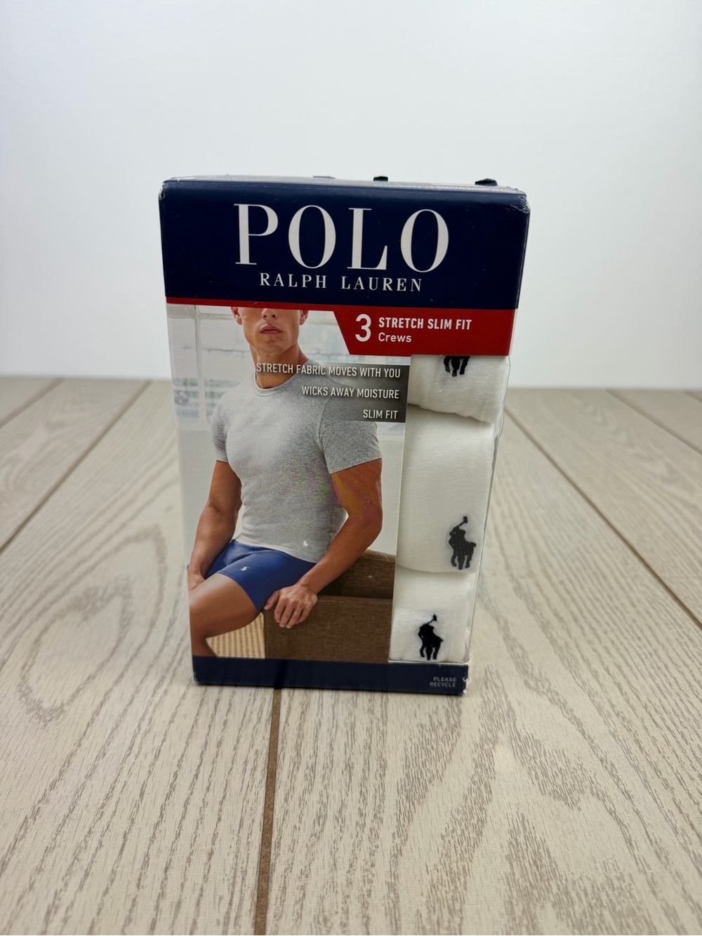 Polo Ralph Lauren Men's 3 Pack Cotton Stretch Slim Fit Crews Large White $45